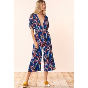 Red Carter Vivian Tropical Print Jumpsuit